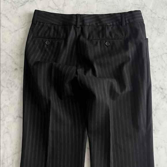 Theory Vintage Y2K Navy Blue Wool Pinstriped flared pants - Picture 5 of 8